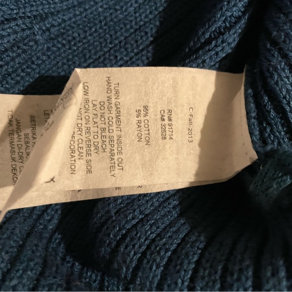 Teal Armani Exchange designer ribbed lightweight cotton sweater. - Picture 5 of 5